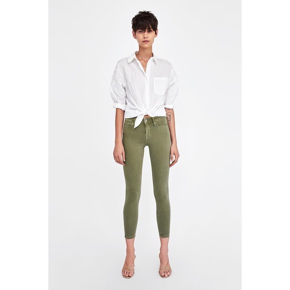 Zara Pants - Zara Z1975 Light Army Green Stretch Skinny Jeans